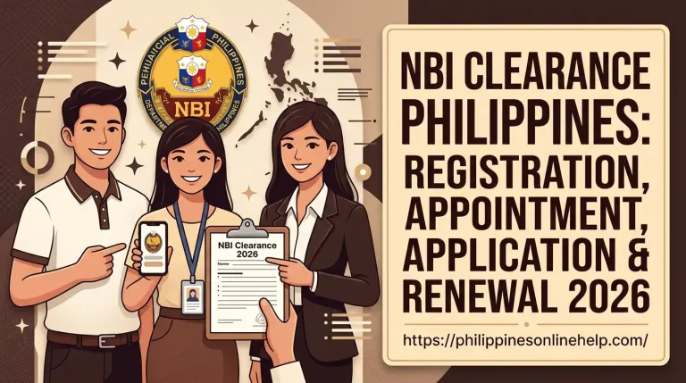 NBI Clearance Philippines 2026 online registration, appointment, application, and renewal guide featured image featuring deep brown and cream colors.